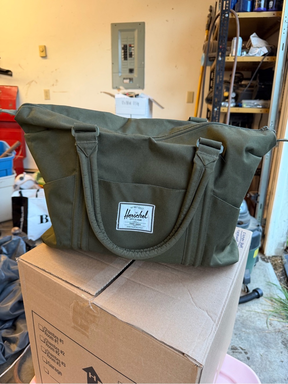 Herschel Supply Company Olive Green Duffel Tote Bag